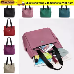 Túi xách dung tích lớn WOODNEST Túi xách Nylon thực tế đi học và du lịch Nhẹ chống thấm nước