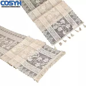 <cosyh>Beautifully Crafted Lace Tablecloth for Weddings with Tassels for Enhanced Charm