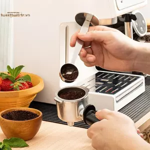 Muỗng cà phê bằng thép không gỉ 2 trong 1 TRTR 15 / 20 / 30ml Tamping Muỗng cà phê đa năng Bột búa Tamper để đo và định hình VN