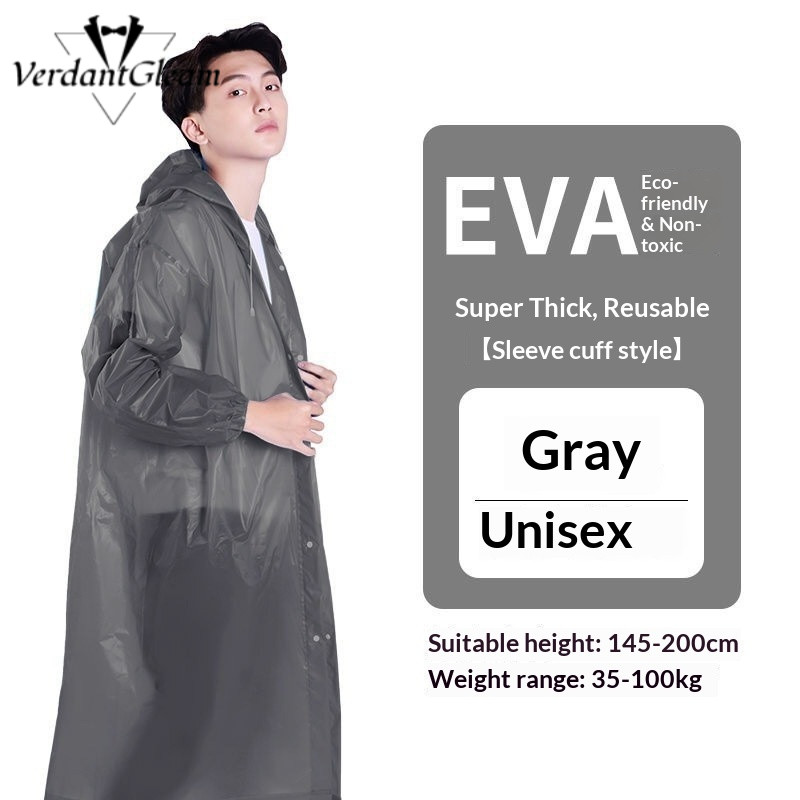 VG Dày Bền Áo Mưa EVA Cho Người Lớn Đi Bộ Đường Dài Ngoài Trời Câu Cá Du Lịch Chống Thấm Nước Poncho Unisex