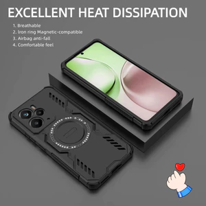 Ốp điện thoại, dành cho OPPO Realme 14, 14T, 4G và 5G, Thiết kế tản nhiệt thoáng khí, có túi khí từ tính, sạc không dây, chống trượt và chống sốc, Vỏ silicon TPU mềm,