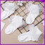 3 Đôi Tất Trắng Bé Gái Tập Đi Cotton Ren Mềm Mại Frilly Tất