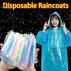 TRTR 1 Nhẹ Dùng Một Lần Áo Mưa Thẻ Chống Thấm Nước Ponchopact Ngoài Trời Khẩn Cấp Mưa Thiết Bị Cho Cắm Trại Đi Bộ Đường Dài Du Lịch VN