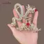 AqToCna 2024 Năm Rồng Cá Mập Vuốt Kẹp Kim Cương Giả Tóc Rồng Móng Vuốt Kim Loại Kẹp Tóc Nữ Cua Kẹp Barrette Phụ Kiện Tóc AqToCna
