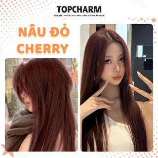 [NHIỀU DƯỠNG] Thuốc nhuộm tóc NÂU ĐỎ CHERRY phủ bạc trẻ trung màu tóc đơn giản không cần tẩy tặng bộ dụng cụ