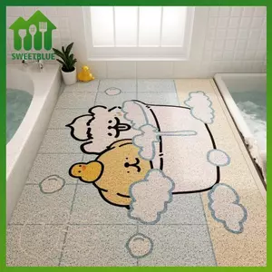 SWEET Tắm Thảm Phòng Tắm Bảo Vệ Toàn Diện Cuộn Dây Silicon Chống Trơn Trượt Thảm Chống Rơi Thoát Nước Chống Nước Dễ Dàng Vệ Sinh Cho Gia Đình Phòng Tắm Phòng Tắm n