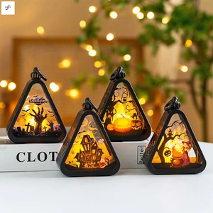 Halloween LED Đèn Lồng Trang Trí Thêm Lễ Hội Ambiance Nhà Hiển Thị Ánh Sáng Cho Tiệc Gia Đình Hiên Nhà Trang Trí Sân Vườn