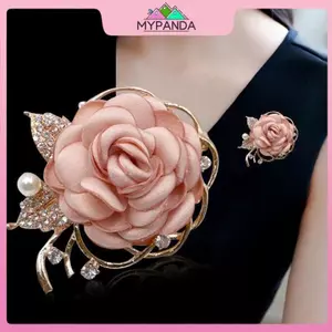 MYPANDA 1 Chiếc Ngọc Trai Thời Trang Cao Cấp Phụ Kiện Trang Sức Nữ Vải Retro Hoa Hồng Thổ Cẩm Pin Quần Áo Trâm Cài Hoa.