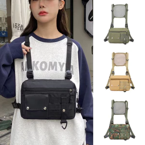 Chiến Thuật Túi Ngực Thể Thao Chạy Bộ Túi Ngụy Trang Ba Lô Chức Năng Hợp Thời Trang Áo Vest Ngực Treo Ngụy Trang Túi