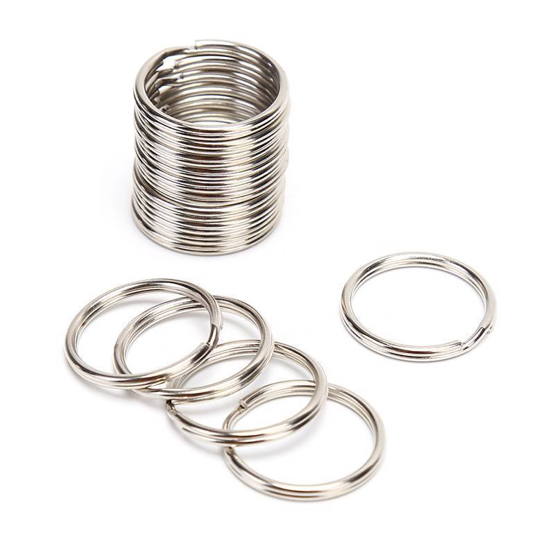 Eshylala 100 Cái / lốc Móc Chìa Khóa DIY Kim Loại Chìa Khóa Chia Nhẫn Vòng Kim Loại Móc Khóa [MỚI]