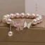 Vòng tay bướm ngọc trai hồng dành cho nữ - Dấu pha lê - Fairycore Thẩm mỹ - Tua Rua Dainty - dành cho Bestie
