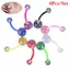 8 Chiếc Mix Acrylic Lấp Lánh Nút Bụng Rốn Nhẫn Barbell Body Piercing Trang Sức [Mina]