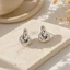 Bông tai nút THEGIRL8B, Bông tai xoắn không đều hình học, Thiết kế nhiều lớp sáng tạo Phong cách Chunky Vintage Bông tai đinh tán kim loại hàng ngày
