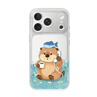 Rái cá đáng yêu đang gọi điện thoại ỐP đIệN ThoạI Cho IPhone 17 15 14 13 12 11 Promax, XR XS MAX 16PRO 16 Plus ốP Silico