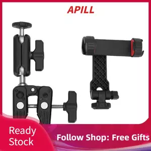 apill Kẹp camera đi xe đạp Lucute Giá đỡ xe đạp bằng hợp kim nhôm hai đầu nhẹ cho hành động của điện thoại thông minh với khả năng điều chỉnh 360 độ Ghi video POV