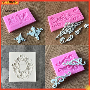 Linh hồn| 3D Giảm Hoa Silicon Fondant Khuôn Bánh Sô Cô La Trang Trí Viền Khuôn