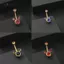 AqToCna Niche Tính Khí Trang Sức Thép Titan Miey Kim Cương Inlay Rốn Móng Tay Bụng Nút Nhẫn Rốn Xuyên Vòng Xoắn Bông Tai Trang Sức Cơ Thể AqToCna