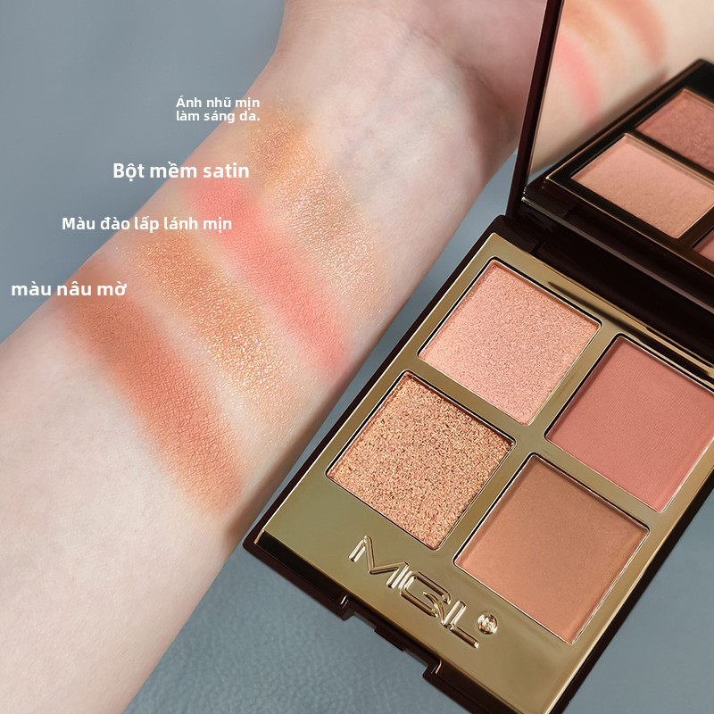 Hàn Quốc 4 màu mắt | Matte Pearlescent Low Saturated Earth Eyeshadow Disk | Thích hợp cho sinh viên