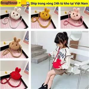 SNUGHOUSE Hoạt Hình Thỏ Đeo Ngang Túi Bé Gái Phụ Kiện Túi Xách Dễ Thương Mềm Thỏ Sang Trọng Túi Đeo Vai Nhỏ