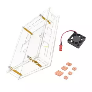 Btsg Vỏ Acrylic Có Quạt Làm Mát Và Tản Nhiệt Kim Loại Cho Banana Pi Cho BPI F3 Board Kiểm Soát Nhiệt Độ