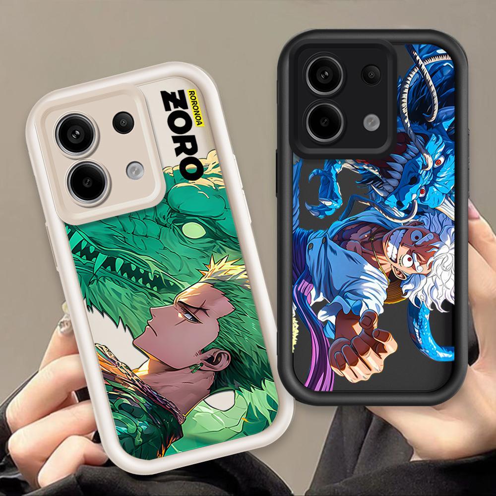 Ốp Lưng Cho Redmi Note 13 Pro 4G 5G POCO M6 Pro 4G Hoạt Hình Silicon Nghệ Thuật Mềm Ốp lưng TPU One Piece Luffy ZARO Sinh Viên Mắt Thiên Thần Chống Sốc Ốp Lưng