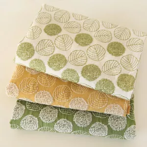 Cây Xanh Ba Chiều Thêu Vải Phong Cách Nhật Bản Lá Mục Vụ Cotton Tay Làm Khăn Trải Bàn Túi diy Vải 5