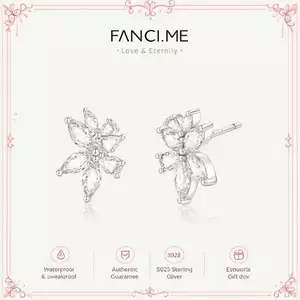 FANCIME "Bó hoa Wisteria" Bông tai hoa bạc Sterling