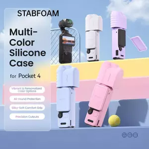 Bảo vệ STABFOAM, Bộ bảo vệ ống kính màn hình chống sốc bằng silicon, Vỏ bọc da chống trầy xước toàn diện mềm mại cho phụ kiện máy ảnh DJI Osmo Pocket 4 Gimbal
