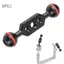 apill RASTKY Hợp kim nhôm Màu đen Đôi Ballhead nhẹ Cánh tay để chụp ảnh Giá đỡ mở rộng Video dưới nước 3 máy ảnh lặn (3 inch (125 chiếc))