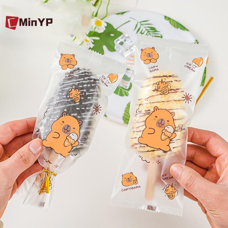 CMinYP 100 Chiếc Hoạt Hình Dễ Thương Cấp Thực Phẩm Túi Đựng Kem Nhựa Dùng Một Lần Popsicle Bảo Vệ Bảo Quản Túi Đựng DIY Glory
