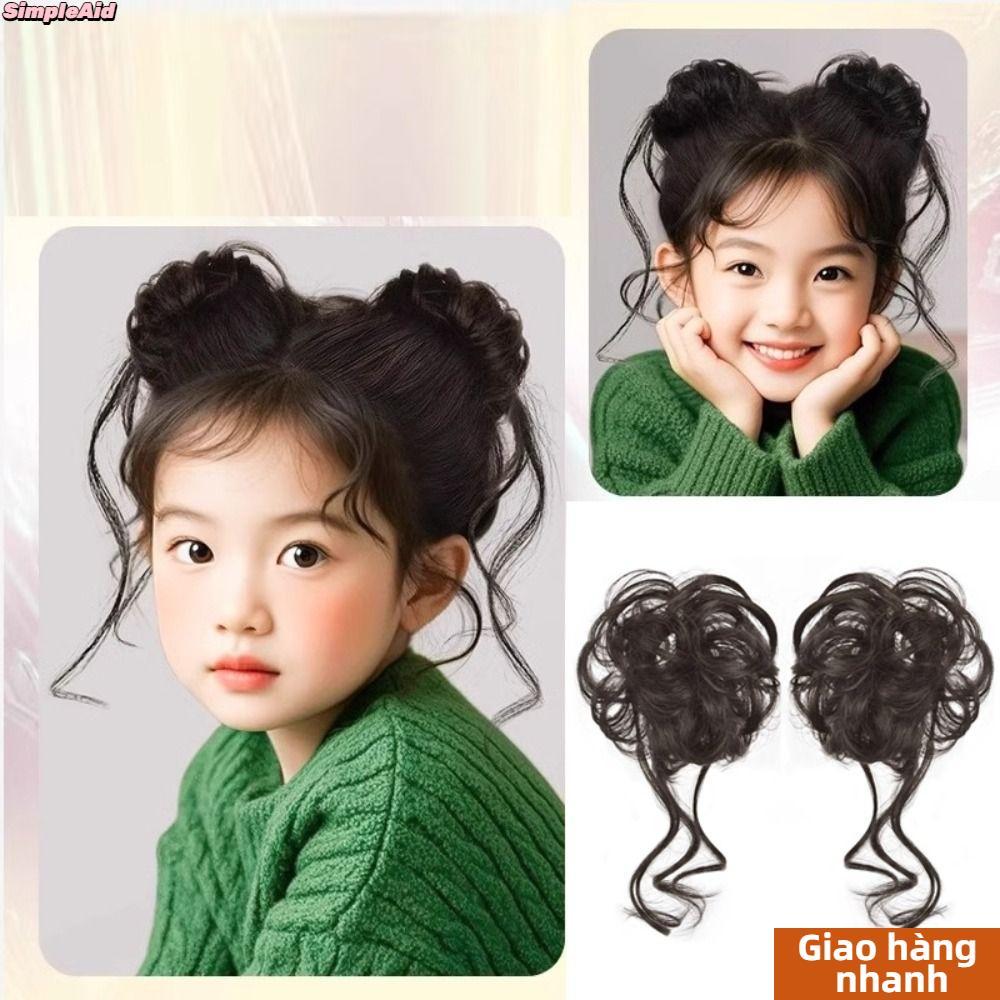 [Vận chuyển nhanh] Bộ tóc giả mũ nón cho bé SIMPLEAID, Băng đô giả trẻ em chống trượt dễ thương, Quà tặng Vòng tóc hoa Bud Phụ kiện tóc trẻ em Đạo cụ tạo kiểu chụp ảnh