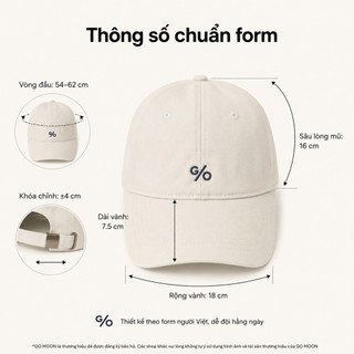 Mũ lưỡi trai nam nữ form mềm Go Moon House thêu GO nón kết kaki cotton thoáng mát kiểu hàn form chuẩn dễ phối đồ