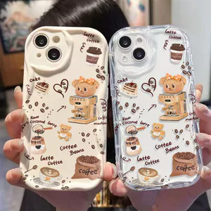 Ốp Lưng Cho VIVO Y03 Y02 Y19S Pro Y16 Y02S Y15S Y15A Y01 Y17 U10 Y22 Y22S Y21 Y20 Y12S Y12A Y36 Y27 V60 V50 Lite Kem Sóng Cong Edge Motif Coffee NYK212
