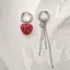 AqToCna Thời Trang Trái Tim Mặt Dây Chuyền Tai Bule Thời Trang Pha Lê Không Đều sel Bông Tai Ngọt Ngào Mát Kim Loại Dây Xích Tai Phụ Kiện Quà Tặng AqToCna