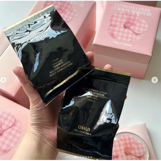 SET CUSHION OHUI HOA TẶNG KÈM 2 LÕI TONE 01 DATE 2029