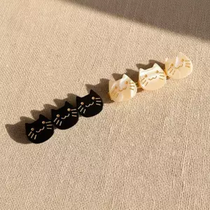 Phim Hoạt Hình Mèo Acetate Flat Clip Retro Một Từ Cạnh Kẹp Tóc Phụ Kiện Thời Trang Dễ Thương Cho Nữ