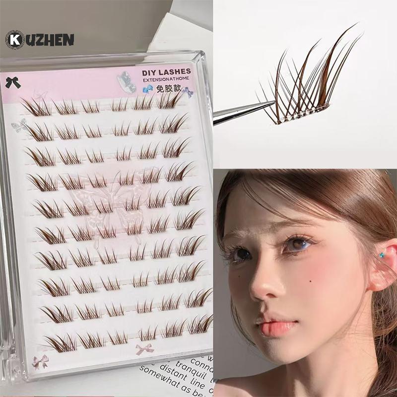 KUZHEN Không Cần Keo Cáo Hiệu Ứng Mắt Lông Mi Giả Lông Mi Tự Dính Có Thể Tái Sử Dụng DIY Phân Đoạn Thi Cánh Lash Nối Dài Sử Dụng Hàng Ngày HOT