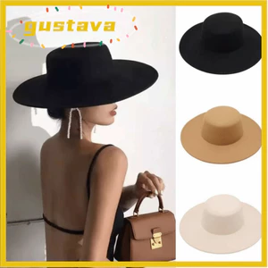 GUSTAVA Nữ Flatcap, Mũ Nỉ Rộng Retro Thanh Lịch, Mũ Nữ Pháp Hepburn Phong Cách Mũ Flat-top Nữ