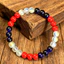 Vòng tay đính cườm đa năng Unisex - 8mm 3 màu (Đỏ / Xanh / Trắng) Handmade - Thu hút sự giàu có & thịnh vượng