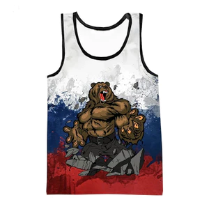2024 Mới Cờ Quốc Gia Nga 3D In Hình Tank Top Nam, Thoáng Khí Mềm Mại Không Tay Mùa Hè Áo Vest Thường Ngày
