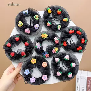 Lưới tóc đàn hồi DELMER, Mũ nón thời trang phong cách Hàn Quốc Lưới tóc múa ba lê, Phụ kiện Dây buộc đầu hoa nhảy múa Móc dệt cô gái Bun Cover Snood Trẻ em