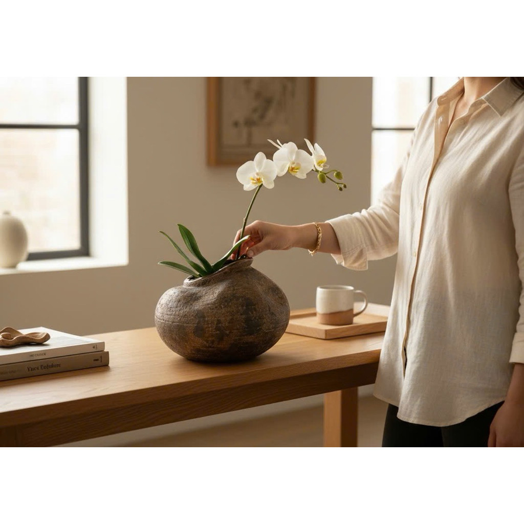 Bình Hoa Gốm Sứ, Bình Gốm Cắm Hoa Bát Tràng nghệ thuật decor studio, decor quán caphe