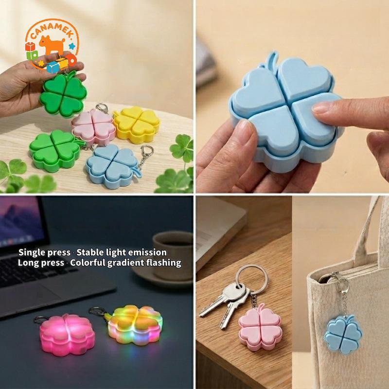 Móc khóa cỏ ba lá LED CANAMEK có nút có thể điều chỉnh Giảm căng thẳng cho công việc và vui chơi CSF