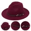 Mũ Fedora nỉ PYCOU, Mũ Panama phong cách cổ điển, Thời trang mềm mại có khóa thắt lưng Mũ Jazz đơn giản dành cho nam nữ