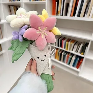 Bó hoa sang trọng|Quà tặng sinh nhật 520|Cô Gái Dễ Thương Quà Tặng Phổ Biến Búp Bê Vui Nhộn Búp Bê Làm Dịu 0424