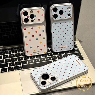 Ốp Lưng Tương Thích Cho iPhone 16 17 15 11 13 12 14 Pro Max 17 Air 14 Plus Full Màn Hình Màu Đỏ Chấm Bi Tức Thì Miếng Dán