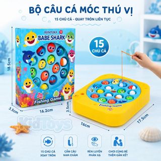 Bàn Câu Cá Xoay KidToys 15 Con - Mẫu Capybara, Baby Shark, Labubu Vui Nhộn Cho Bé