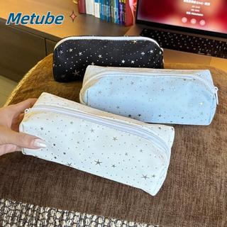 METUBE 1 Túi Đựng Bút, Bút Chì Di Động Chấm Bi Ngôi Sao, Quà Tặng Văn Phòng Phẩm Dung Tích Lớn Dễ Thương