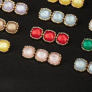 Phong Cách Trung Hoa Sườn Xám Nút Kim Loại Opal Trang Trí Retro Tấm Nút Phụ Kiện Trang Trí Phụ Kiện Phong Cách Trung Hoa Handmade 6.7
