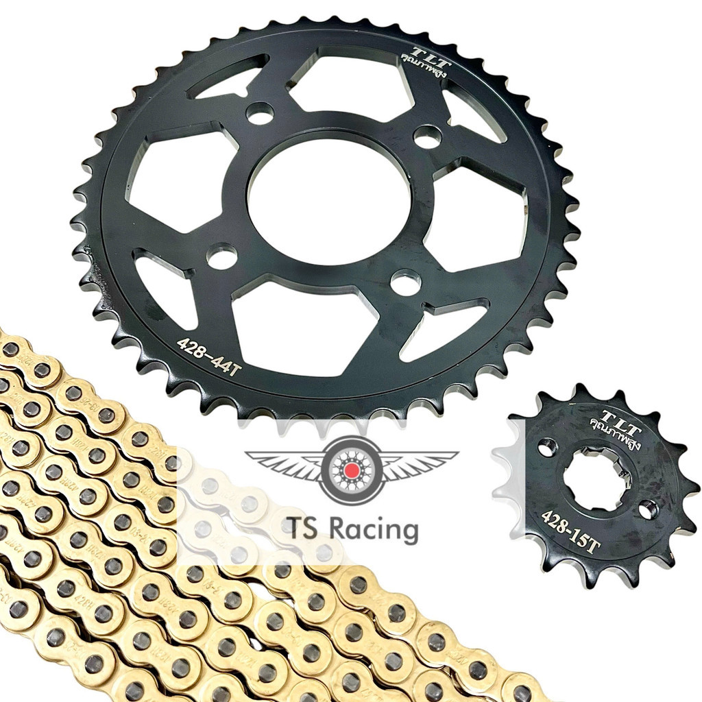 Bộ nhông sên đĩa NSD xích sên TLT thái lan winner v1-v2-v3-v4 - winner X - winner R (Black 428H mạ đồng 15-44-126L)